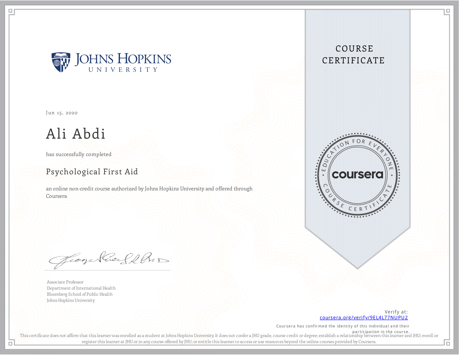 Psychological First Aid - Johns Hopkins University